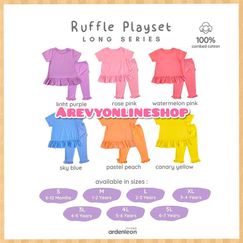 ARDENLEON Ruffle Playset Girls Long Series 1-7 Tahun / Dress Bayi Lucu / Dress Anak / Kado Bayi