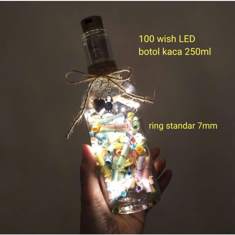 kado romantis wishes in bottle 100 pcs wish gulungan kertas hiasan botol led