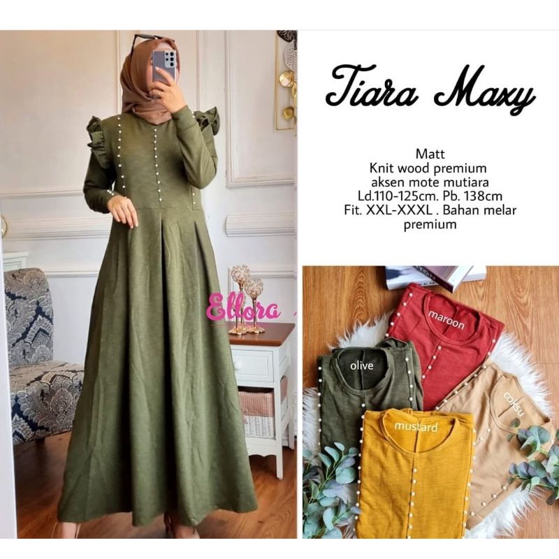 Tiara Maxy - Gamis Knit Wood LD106+ Mutiara / Crisala Maxy / 233-5799