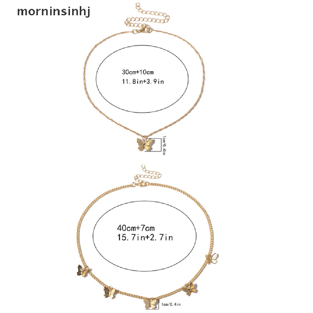 Mornin Kalung Rantai Liontin Kupukupu Lucu Ala Boho Untuk Wanita
