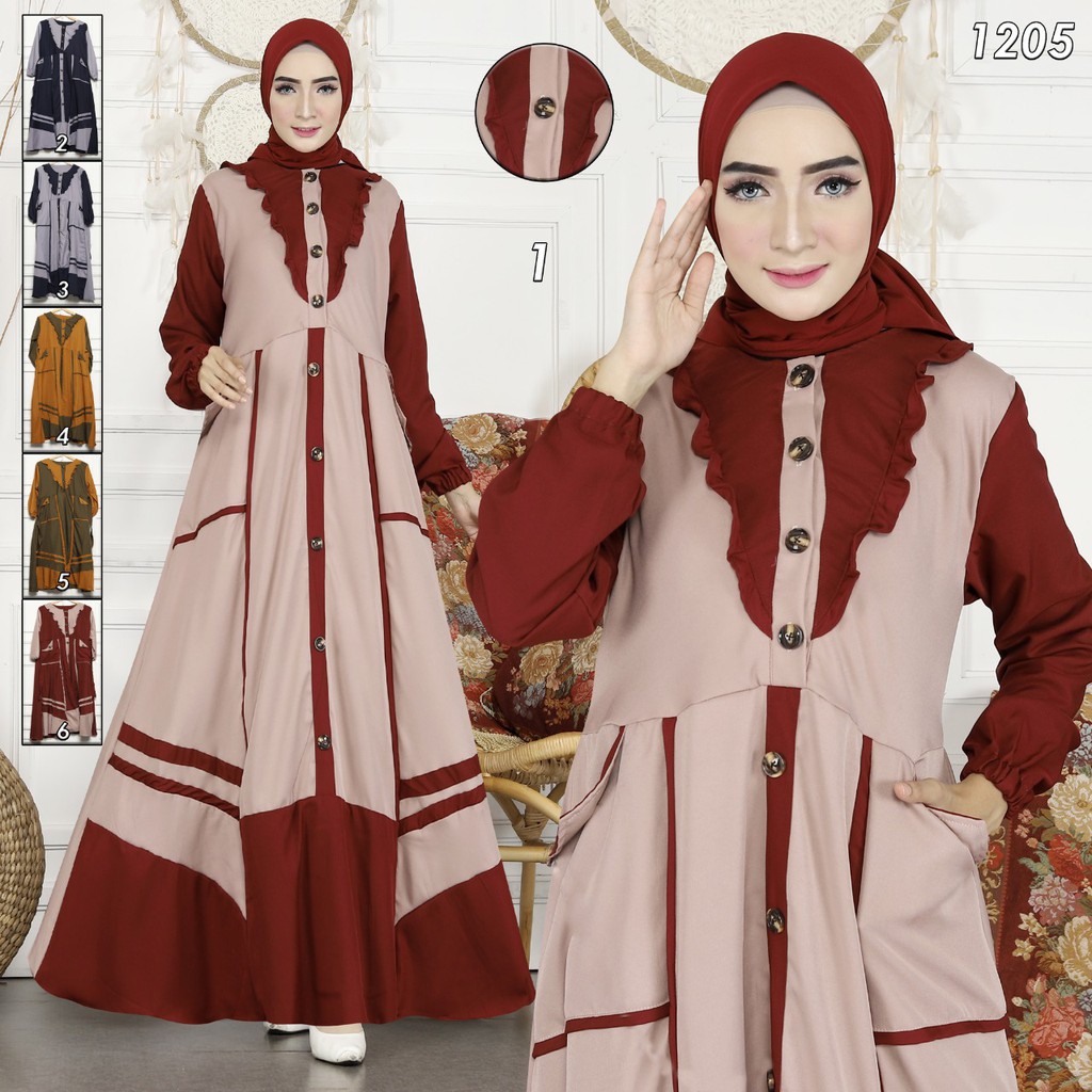 gos Gamis KA-RA Fashion Muslim Dress Muslimah Gamis Wanita Polos Motif Bagus Original Kekinian