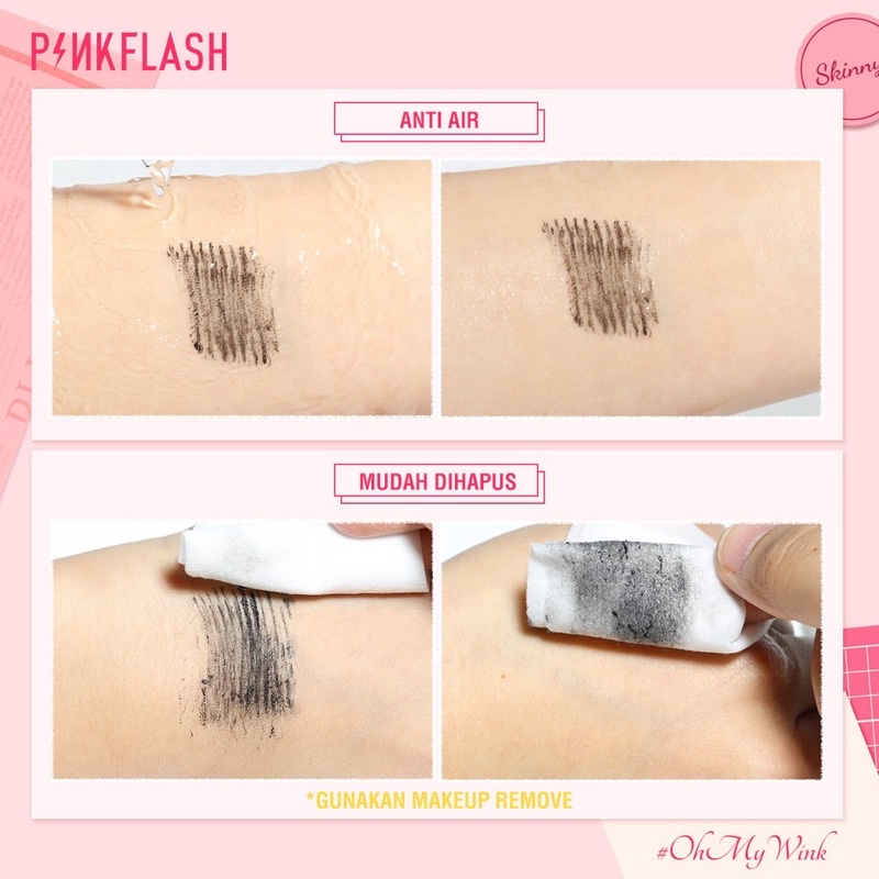 PINKFLASH OhMyWink Length Curled Maskara Ultrathin Fibre Waterproof Limitless Eyelash Skinny Mascara Pink Flash