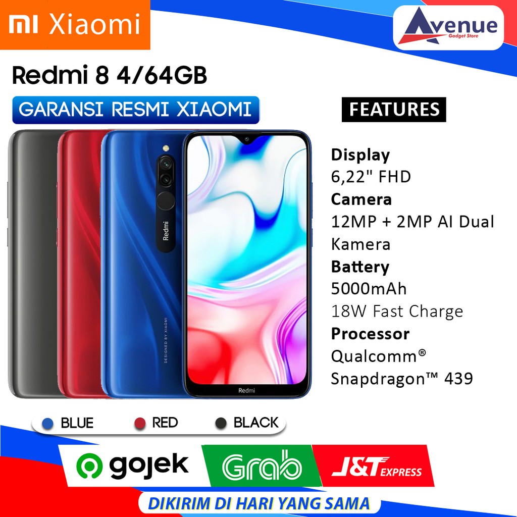 HP XIAOMI REDMI 8 4/64GB GARANSI RESMI PROMO MURAH