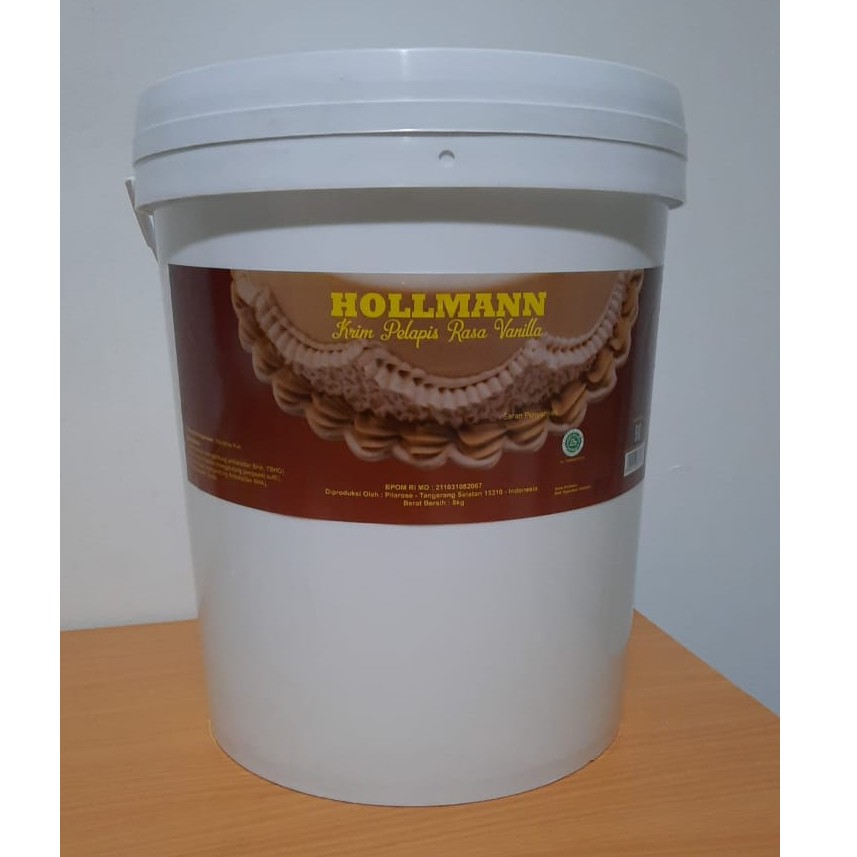 Hollmann Butter Cream Vanilla 8 kg Pail Ember Krim Pelapis Kue Hollman