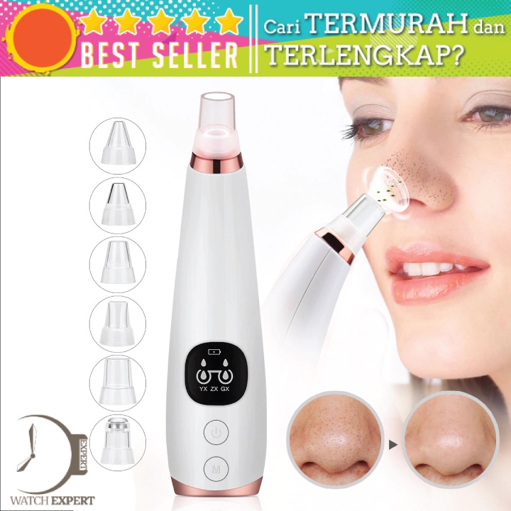 Bisa COD Vacuum Suction Komedo Wajah Skin Face Care Blackhead Pore Cleaner 6 Heads - Hailicare MC-004