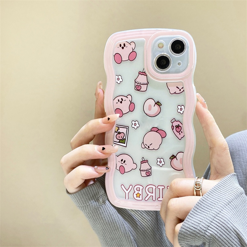 Soft Case Silikon TPU Motif Kartun Peach Pink Untuk iPhone 13 12 11 Pro Max X Xr Xs Max SE 8 7 6 6s Plus