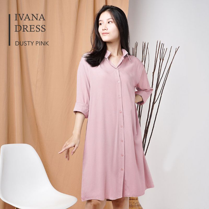 Ivana Casual Dress / Ivana Rayon Set Wanita / Midi Dress Busui