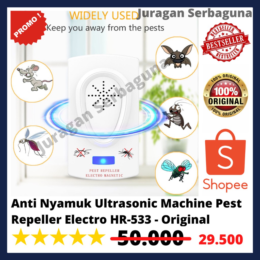 Anti Nyamuk Ultrasonic Machine Pest Repeller Electro HR-533 - Original