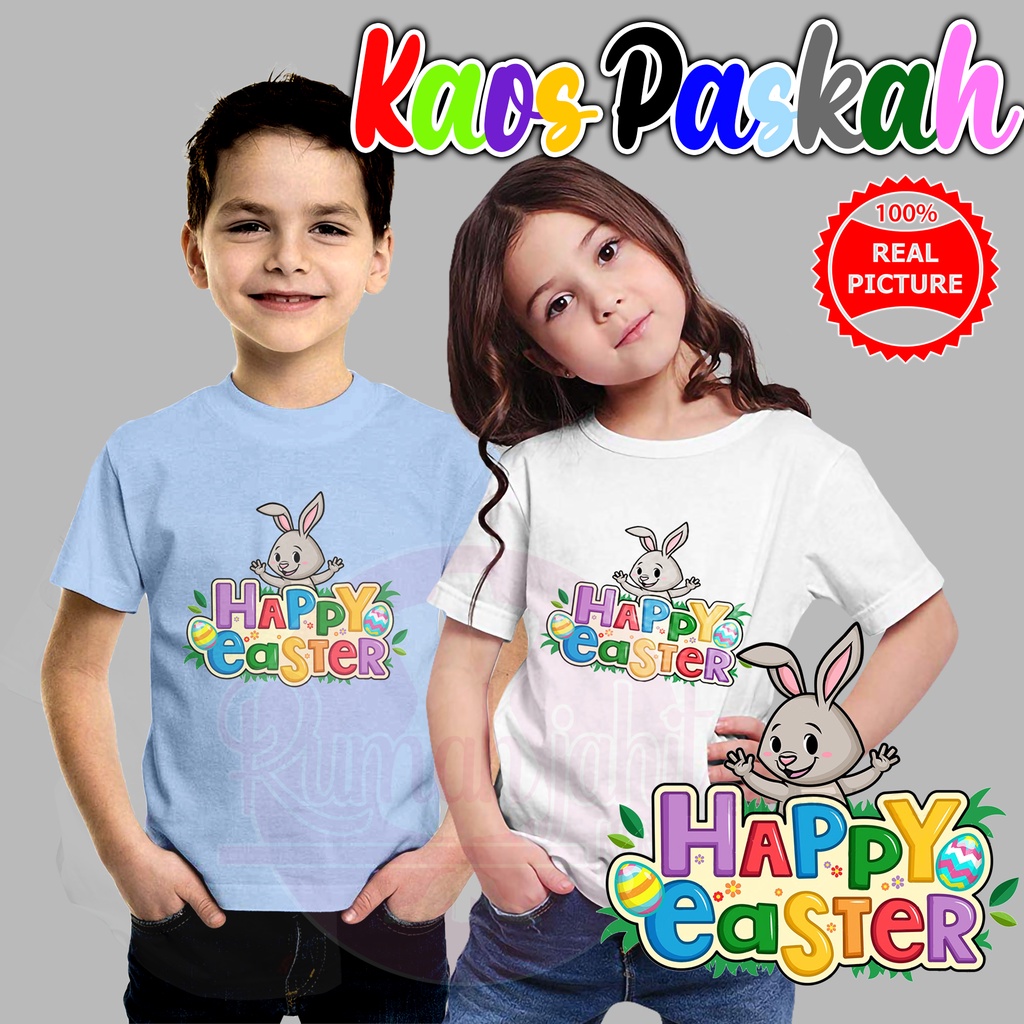 Kaos Paskah Happy Easter anak
