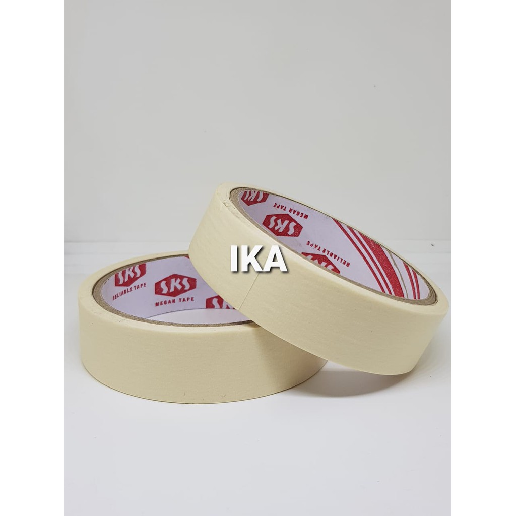 Masking Tape 1 inch l Lakban Kertas l Kertas Lem l Solasi l Isolatip T / SKS ORIGINAL KUAT MURAH