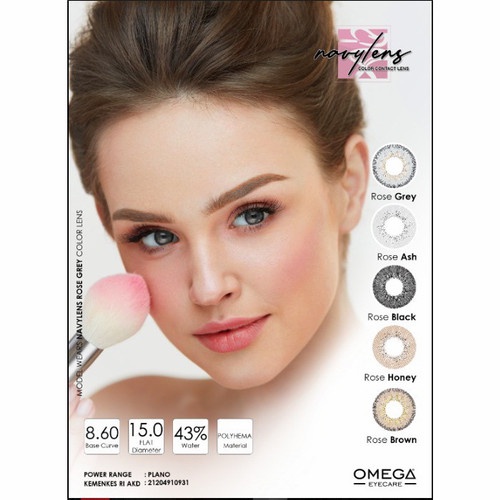 [ NORMAL ] OMEGA SOFTLENS NAVYLENS ROSE ASH [ GREY ] 15MM