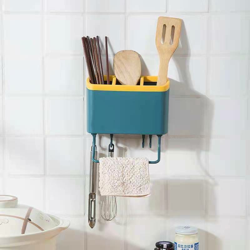 Kotak Penyimpanan Alat Makan Multifungsi Model Tempel Dinding dapur/Cutlery rack 3 sekat