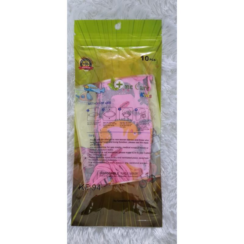 MASKER KF94 ANAK ONE CARE MOTIF KARAKTER DISPOSABLE FACE MASK ISI 10 PCS
