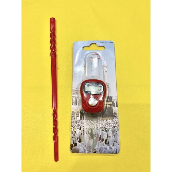 Paket Murah - Tuding Ngaji / Stik Kalam Penuntun Membaca IQRO Dan ALquran + Alat Hitung Digital Tasb