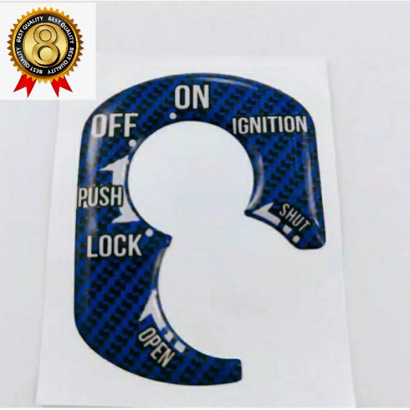 Emblem Sticker Timbul Tutup kunci All Beat karbon Biru