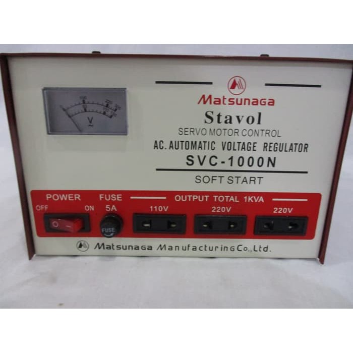 Stabilizer MATSUNAGA Stavol 1000 watt Servo Motor/Soft Start/Regulator***TOP