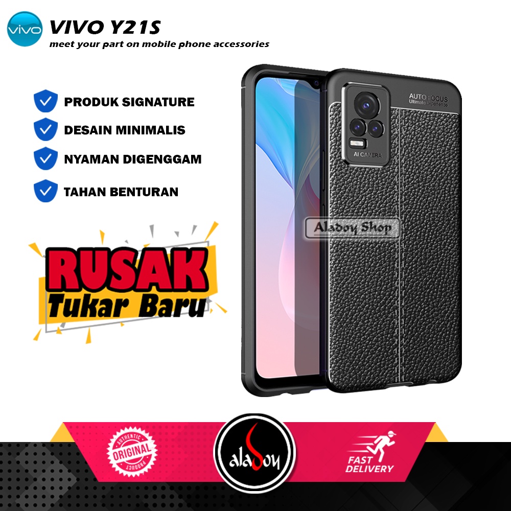Case VIVO Y21S Ultra Slim Auto Focus Leather Premium Softcase