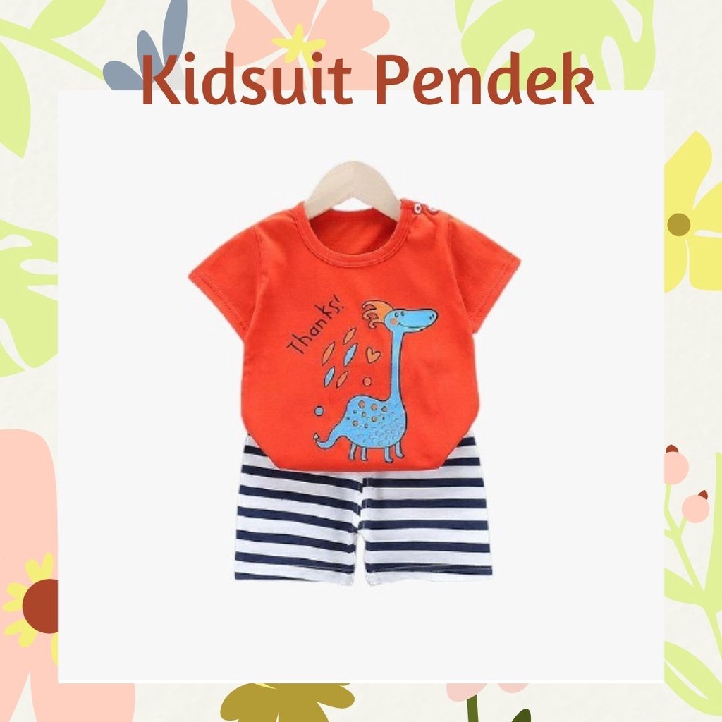 plazababyku KIDS SUIT PENDEK Setelan Anak Bahan Kaos Lengan +Celana Berkualitas Import 0-3 Tahun ebv