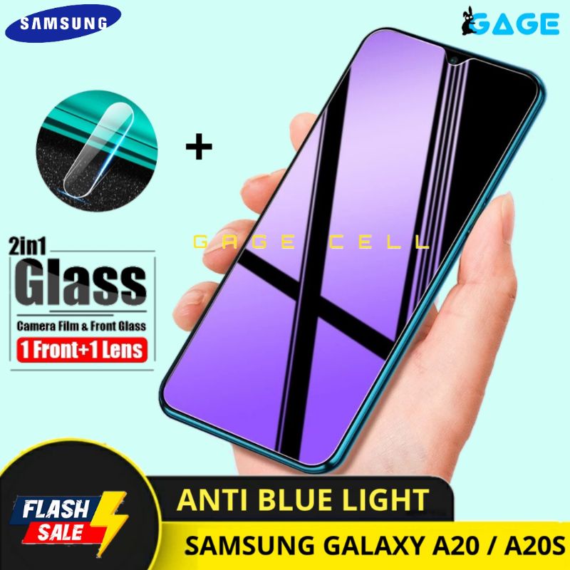 TEMPERED GLASS ANTI BLUE LIGHT SAMSUNG A20 A20S TG ANTI GORES RADIASI GALAXY A20 A20S FULL LAYAR