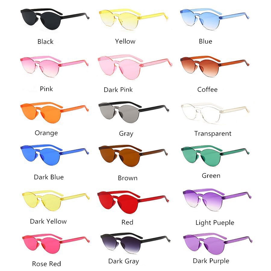 [Ready Stock]Sunglasses Transparan Jelly Frame No Model Kacamata Pria / Wanita