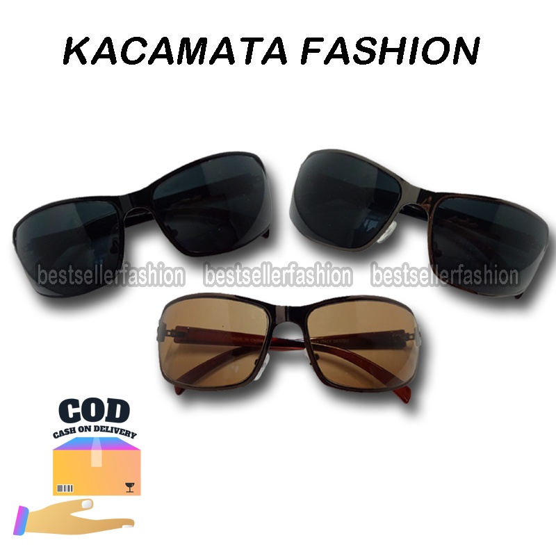 【Bayar di Tempat】Kacamata Hitam Fashion Wanita/Pria UNISEX Korean Collcetion Fashion Design Oversized Kacamata Berkendara Kacamata Gaya Cowok Kacamata Fashion Outdoor