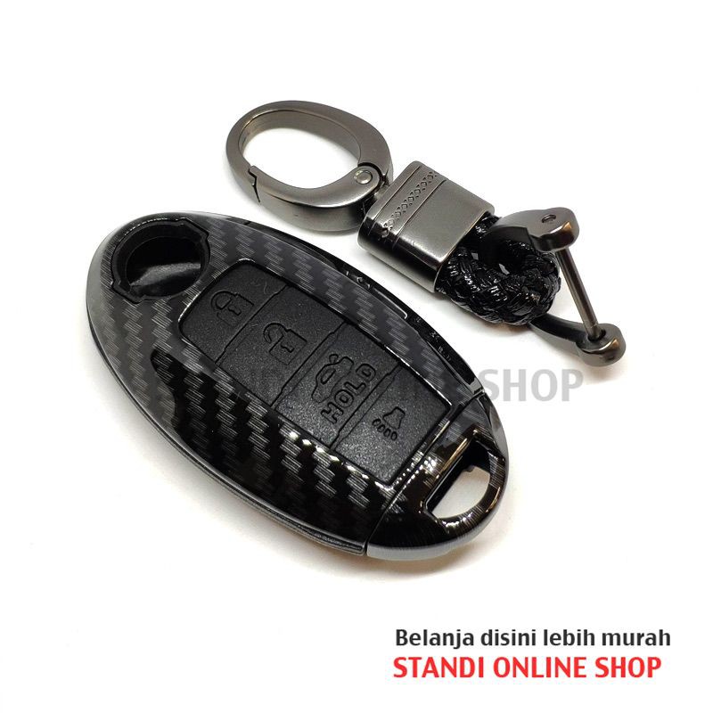 Cover Smartkey Sarung Kunci Nissan All New XTrail T32 Carbon Hitam