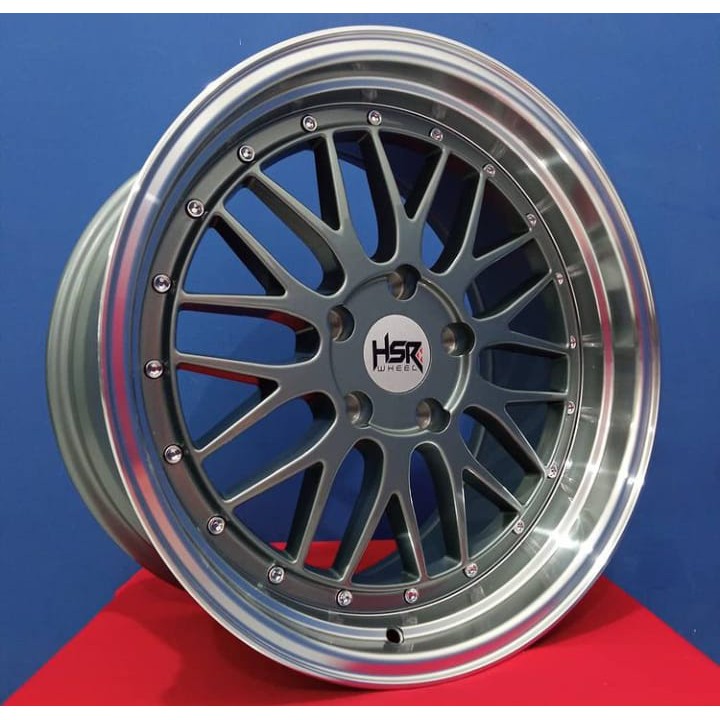 Velg Mobil Ring 18 HSR Wheel LEMANS BBS LM R18 Lubang 5 Grey Polish - BMW Rangerover Dll