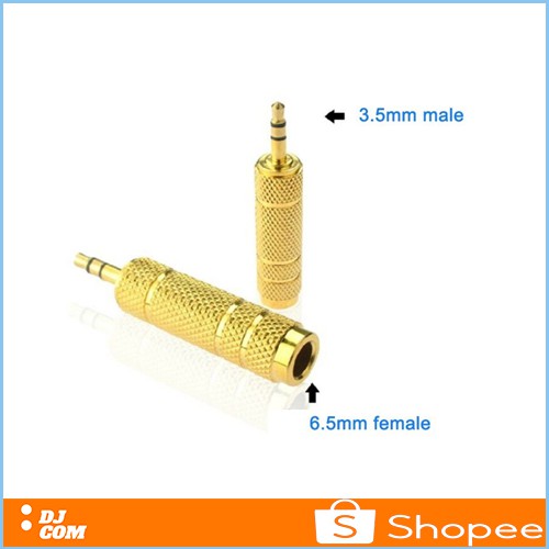 Converter Jack Mic Audio 6.5mm Female to 3.5mm Male Gold Plated Stereo