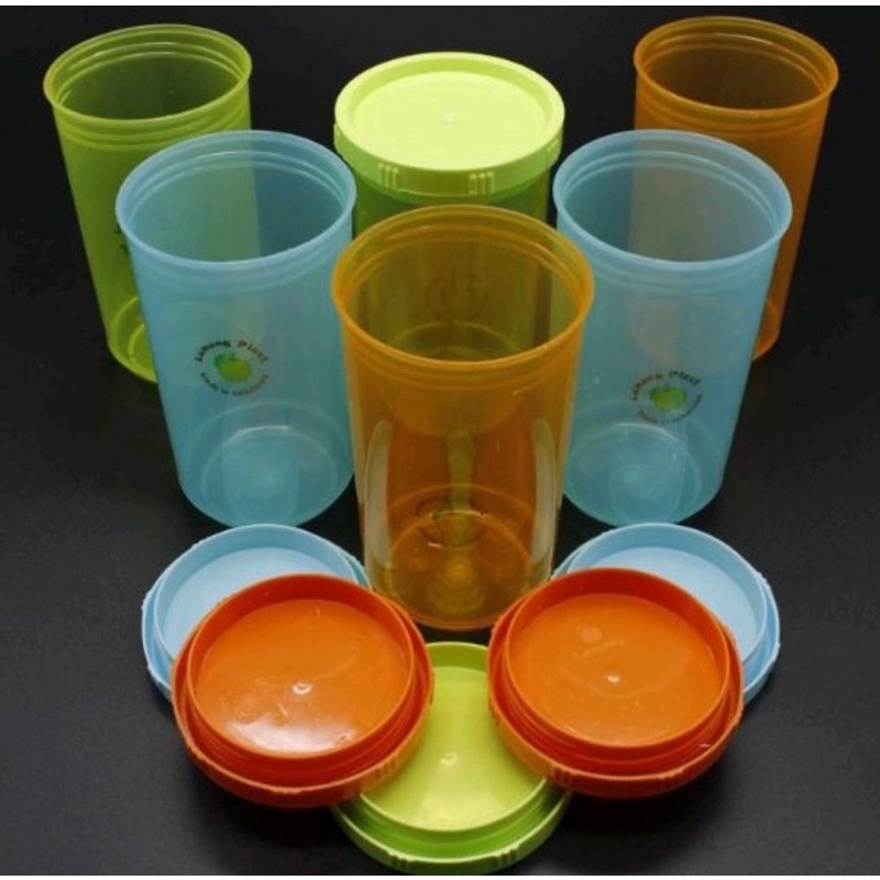 Gelas Tutup Kiwi Lemony 250 ml / Gelas Tutup Putar Anti Bocor