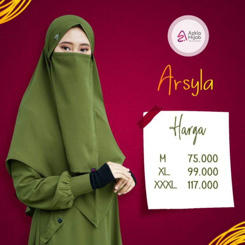 KHIMAR ARSYILA ori AZKIA HIJAB SIZE XXXL