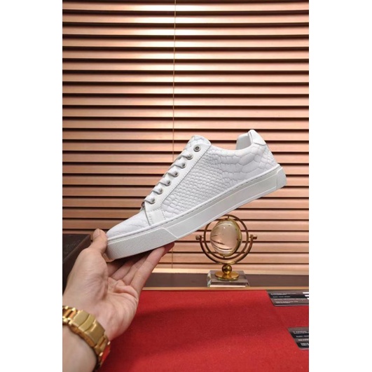 sneaker pria philipp PLEIN sepatu cowok mirror vip shoes men run away top PP Brand P1SHOES new styles