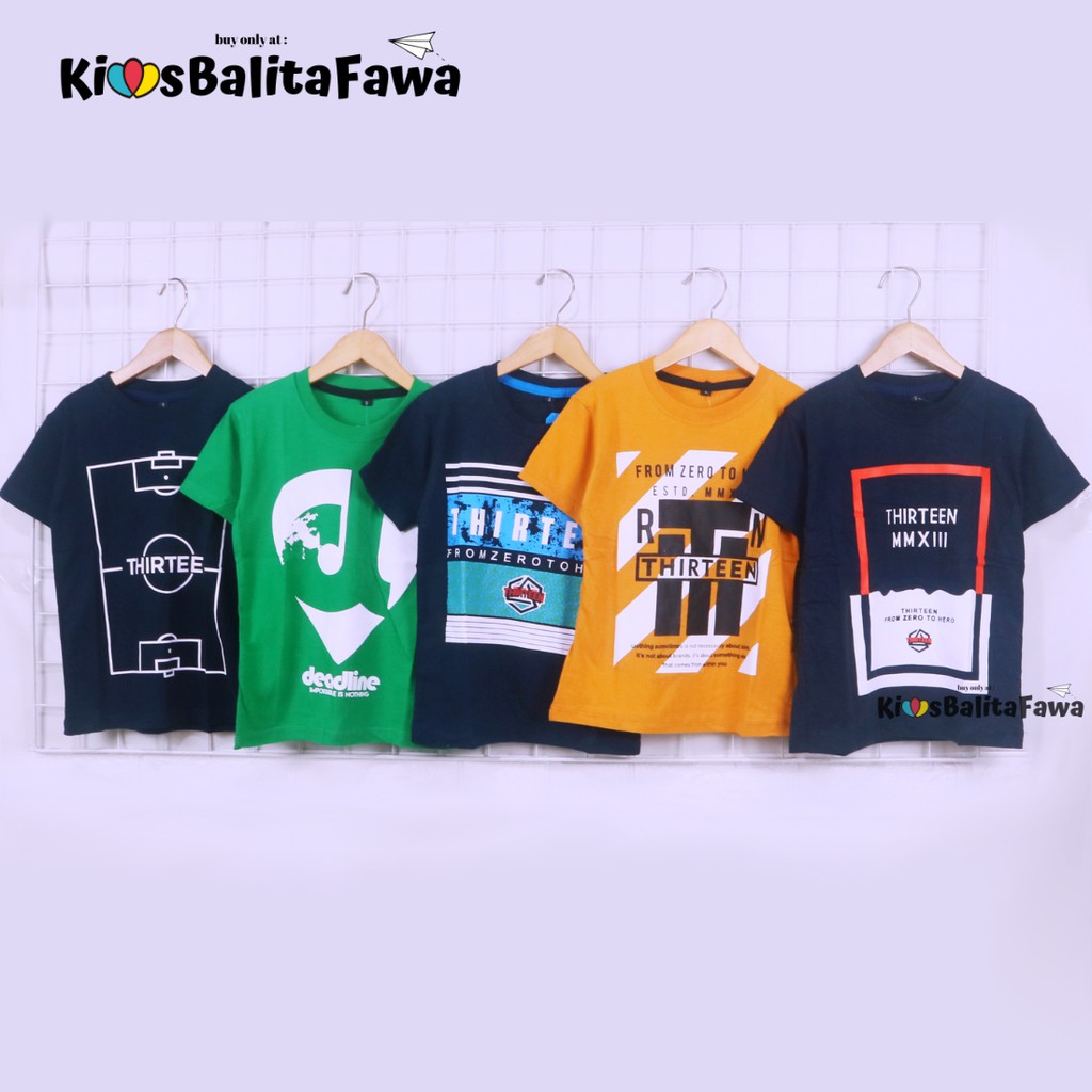 [PREMIUM CLASS] Kaos Anak uk 1-10 Tahun Distro Original / Export Baju Branded Laki Lengan Adem Polos