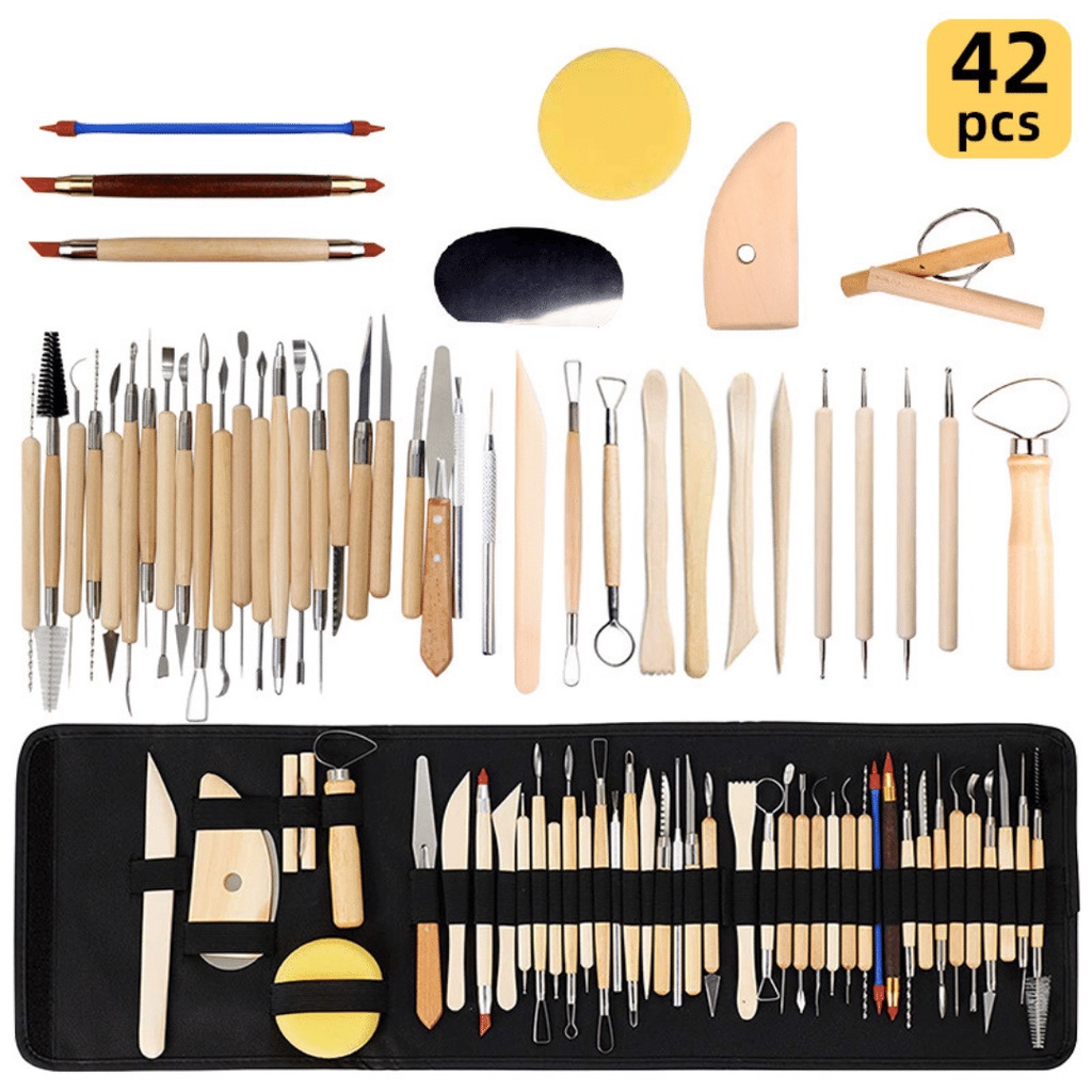 

42 Pcs Alat Pahat Tanah Liat - Butsir - Ukir Clay- Pottery- Modelling