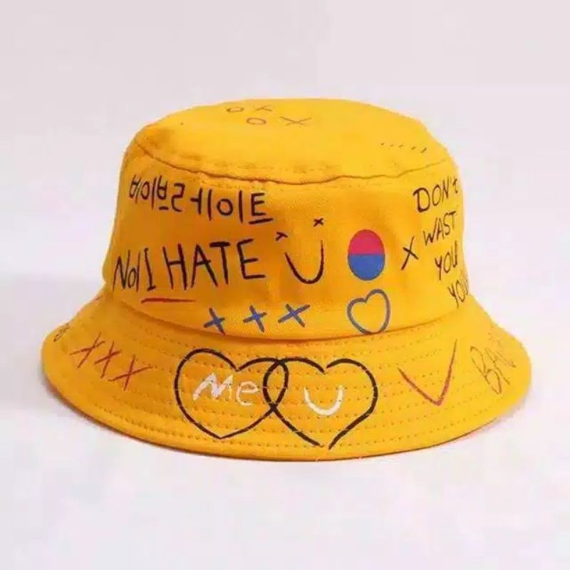 TOPI KOREA BUCKET SABLON BADAS ANAK PREMIUM BUCKET