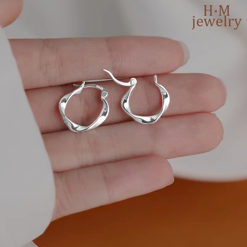 Anting Klip Bahan S925 Silver Gaya Simple