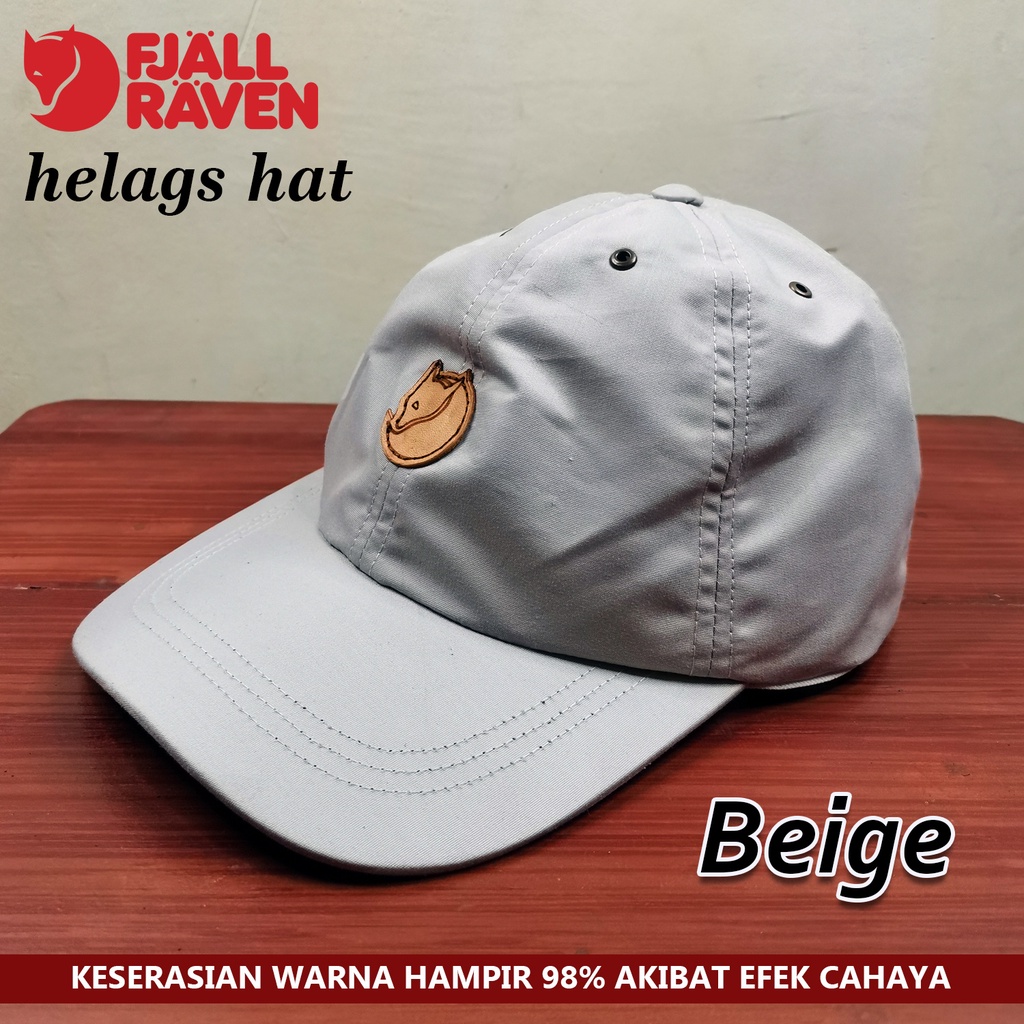TOPI OUTDOOR FJALLRAVEN HELAGS CAP HAT NEW REPLIKA / TOPI MODEL BISBOL PENDAKI PRIA WANITA-BEIGE