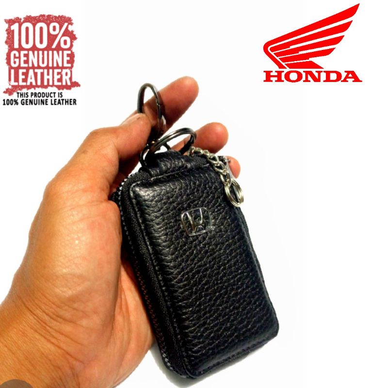 dompet kunci remote keyless mobil Honda v.2 transparan kulit asli - dompet stnk mobil