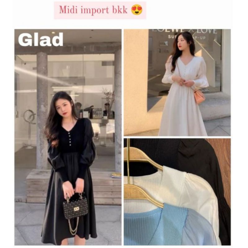 MIDI dress glad, tunik import premium, midi bangkok, midi bkk, tunik murah
