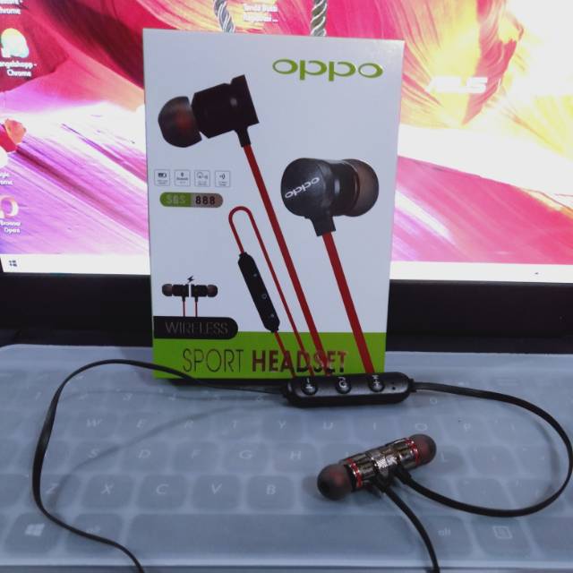 Headset oppo bluetooth magnetic.wireless 3.0.super bass