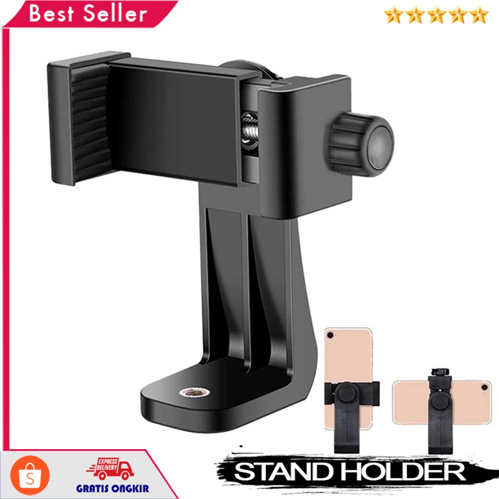 ACH06 PHONE STAND HOLDER HP & GO PRO / KEPALA TRIPOD TONGSIS BENTUK KOTAK ROTASI 360°