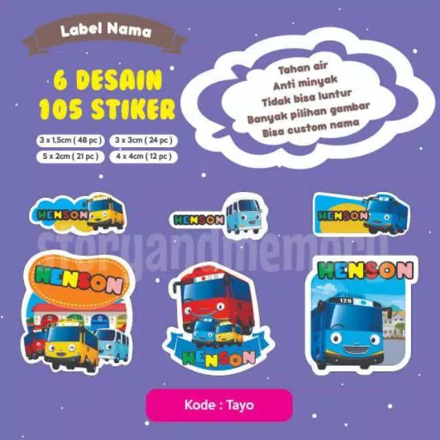 

RANTANGSHOP STICKER 105 pc LEBEL NAMA ANTI AIR