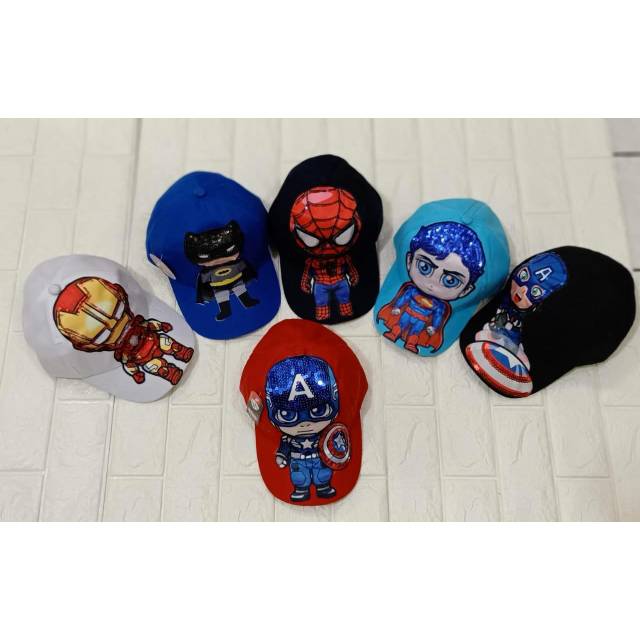 Topi superhero anak led