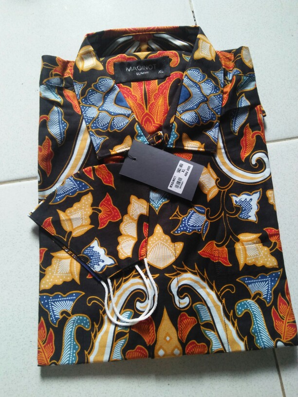 Maginot Kemeja Batik 2.0 Arka-ss Lengan Pendek Pria + Free Masker