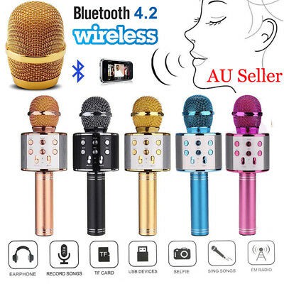 MICROPHONE MIC WS858 WS-858 PORTABLE MIKROFON BLUETOOTH WIRELESS SPEAKER KAROKEAN BANYAK WARNA