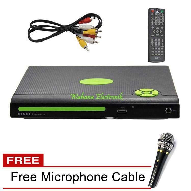 DVD Player Rinrei - Optik Samsung / USB  + Free Microphone buat karaoke joss