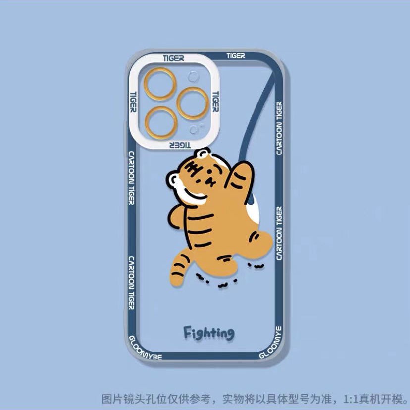 Soft Case Silikon TPU Transparan Motif Harimau Untuk IPhone 13 12 Mini 11 10 Pro XS Max X XR 8 7 6 6S Plus SE 2020