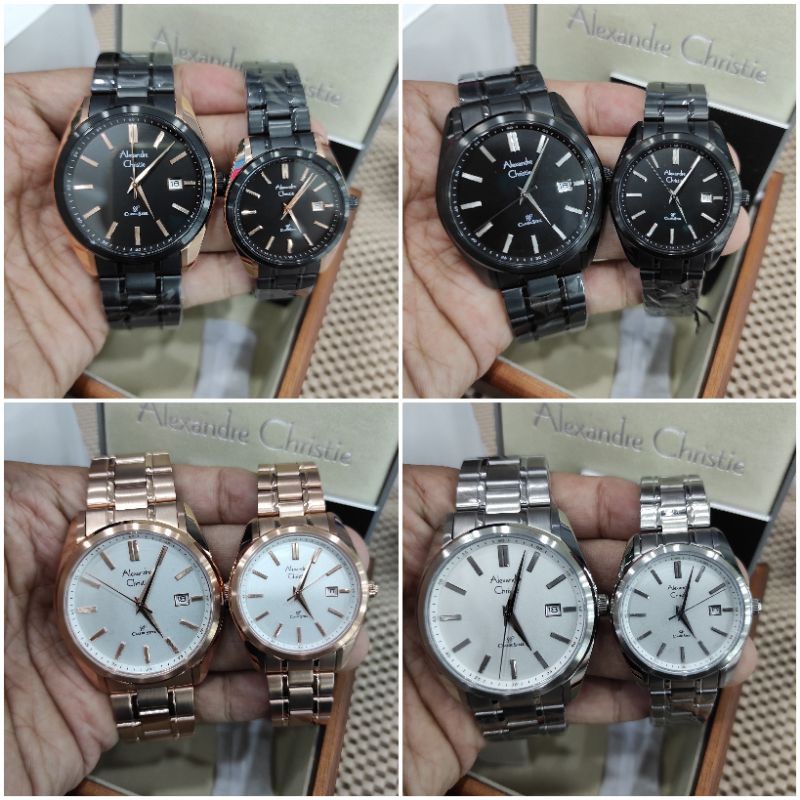 JAM TANGAN COUPLE ALEXANDRE CHRISTIE AC8514 NEW AC 8514 SEPASANG ORIGINAL