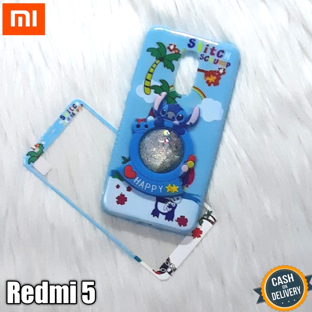 Case Hp Xiaomi Redmi 5 Softcase 360 Water Timbul + Tempered Glass