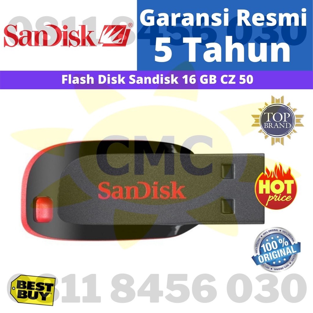 SANDISK Flashdisk 16GB CZ50 Resmi