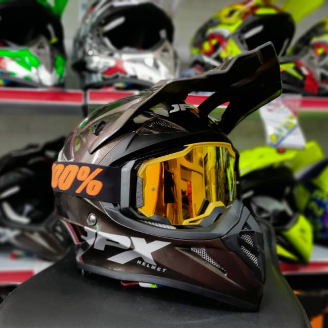 Helm Jpx Trail Plus kacamata Hitam